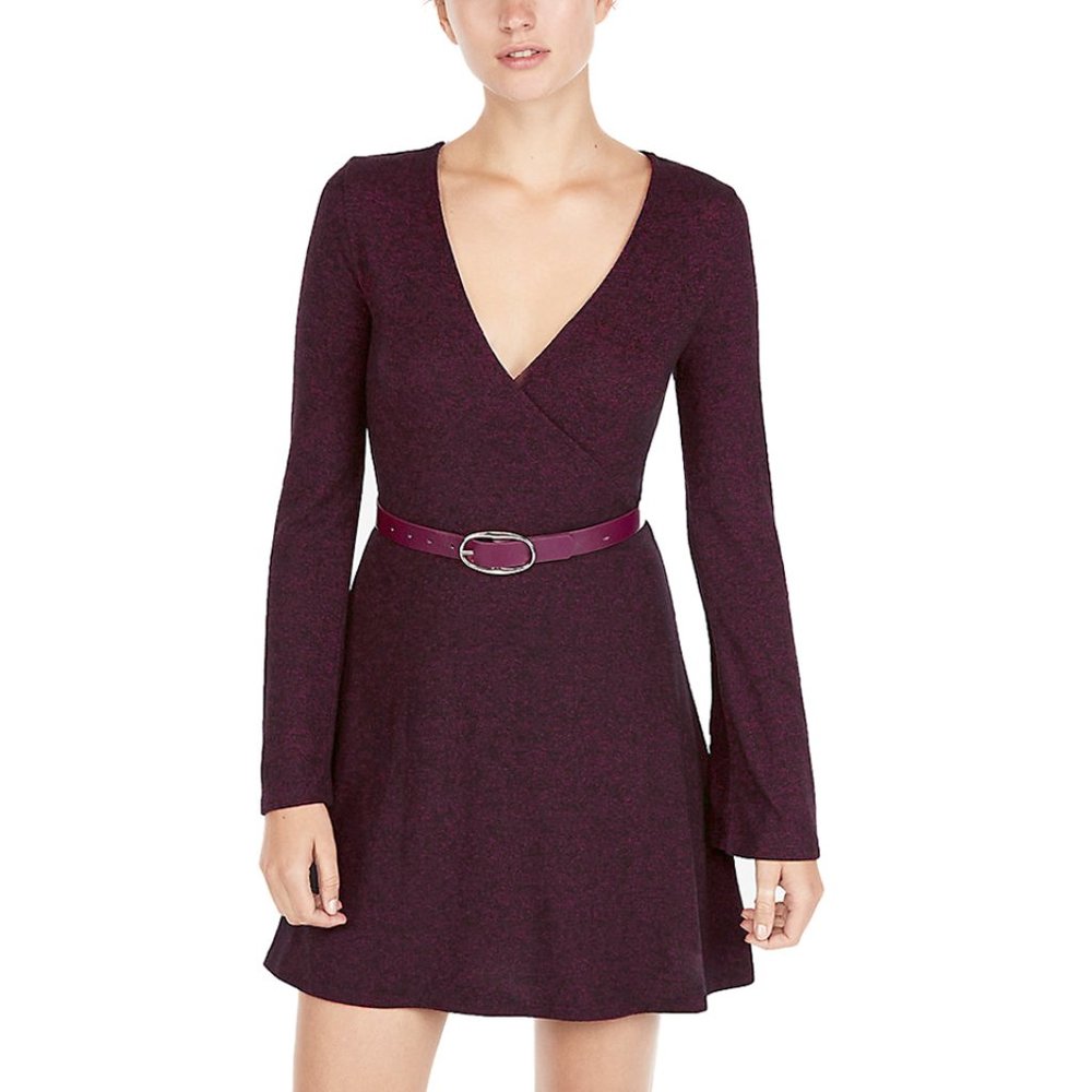 Express Faux Wrap Sweater Dress